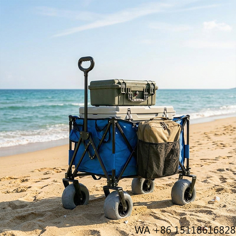 Outdoor Camping Wagon - عربة شاطئ معدنية قابلة للطي مع