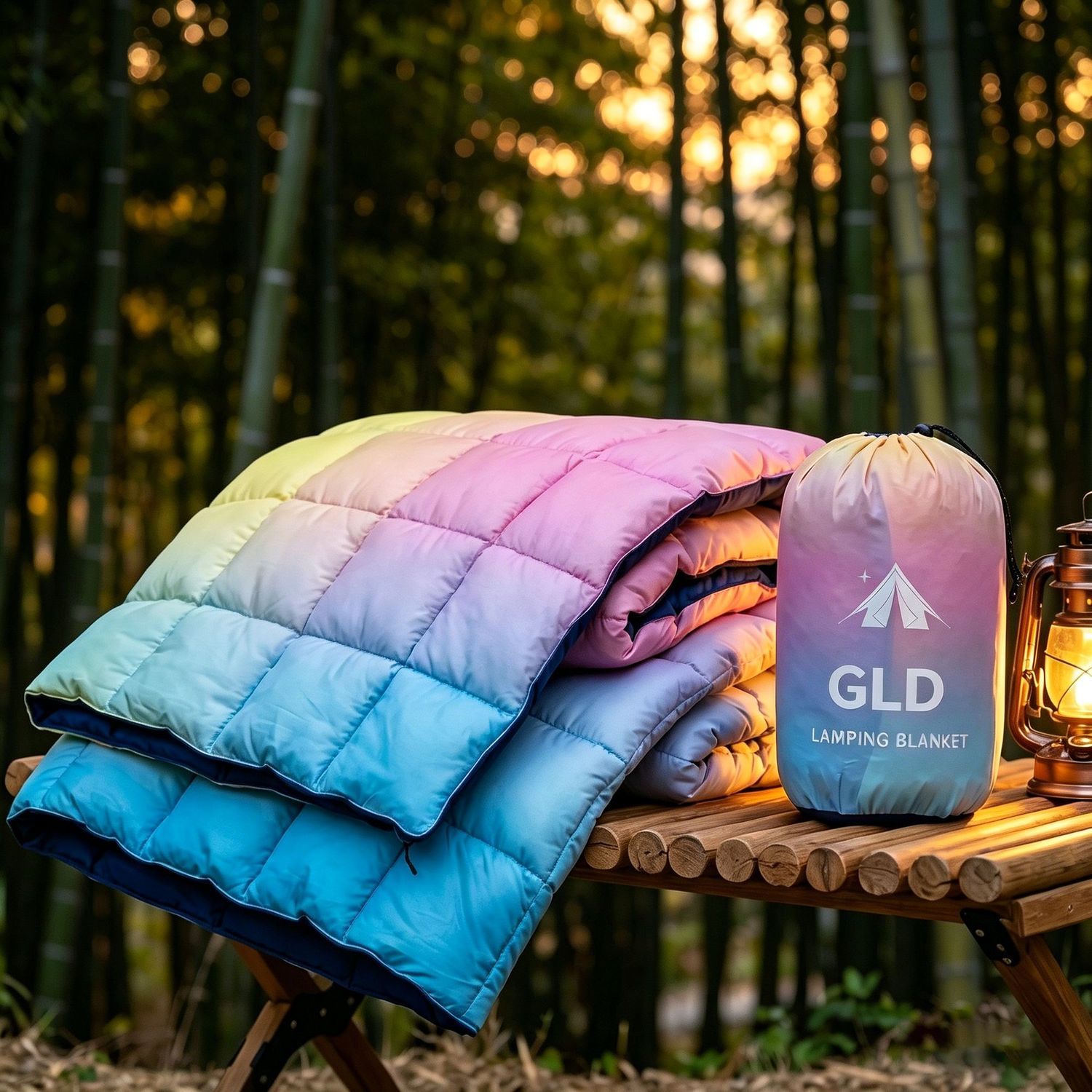 Outdoor Camping Quilt - بطانية تخييم متدرجة الألوان خفيفة الوزن