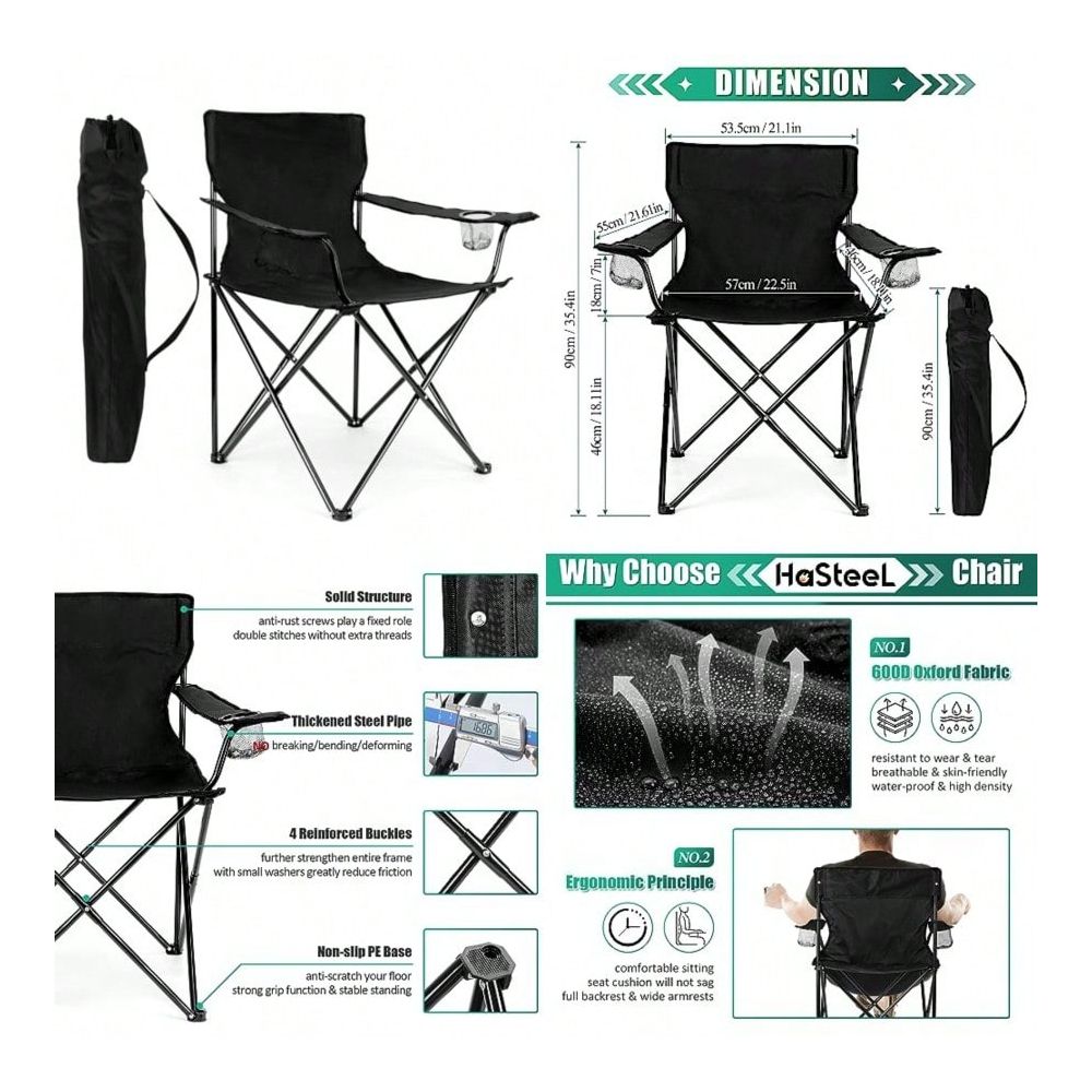 Outdoor Oversized Camping Chair - كرسي، كرسي حديقة كبير الحجم قابل