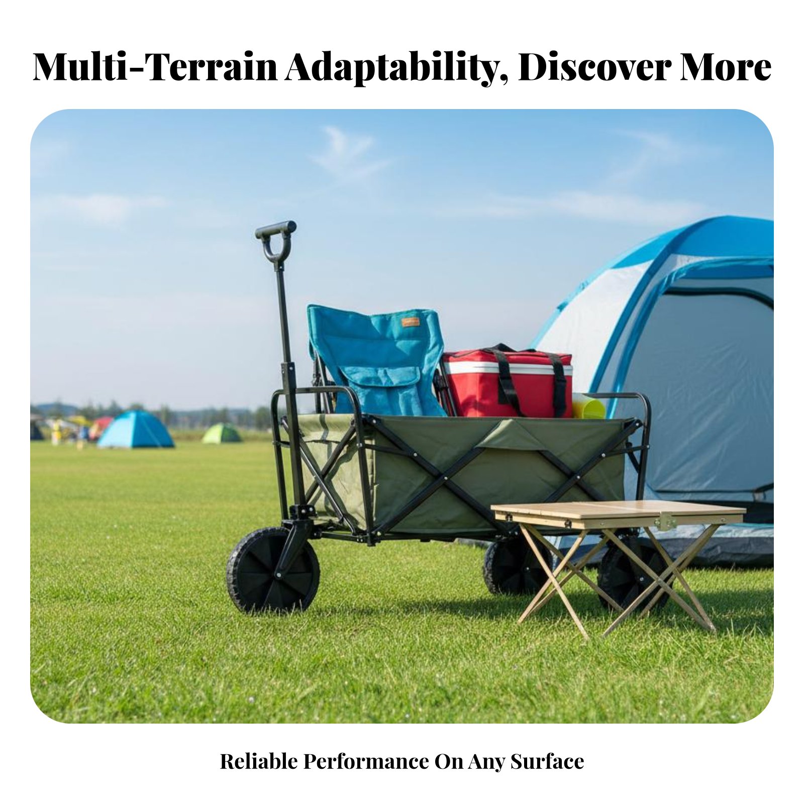 Outdoor Camping Wagon - عجلة عربة التخييم متعددة التضاريس، عجلة