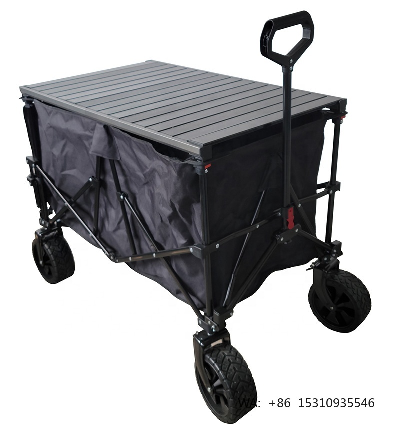 Outdoor Camping Wagon - عربة قابلة للطي بطاولة قابلة للتعديل