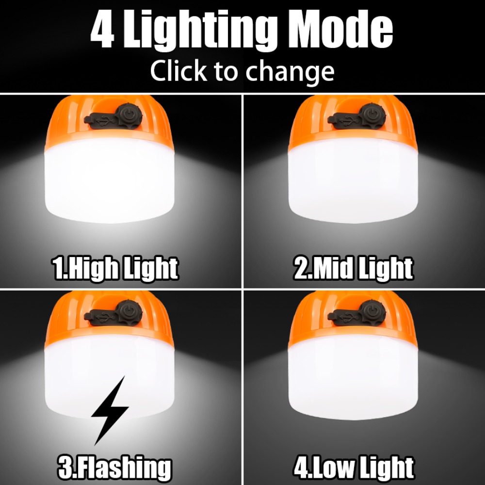 مصباح تخييم محمول صغير مع 4 أو - مراجعة Outdoor Camping Lampe وسعره