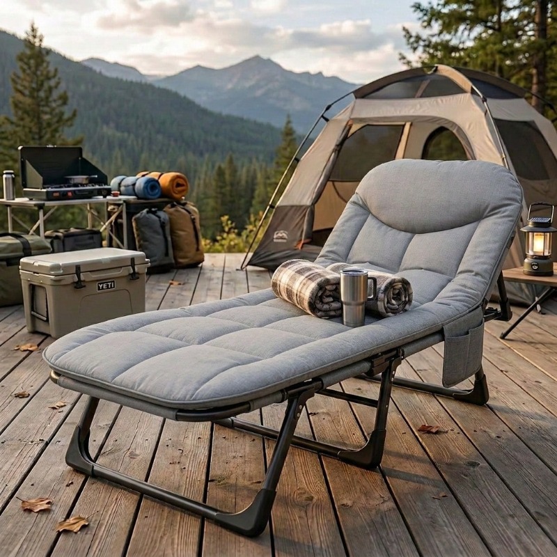 كرسي استرخاء محمول قابل للطي،  - مراجعة Outdoor Oversized Camping Chair وسعره