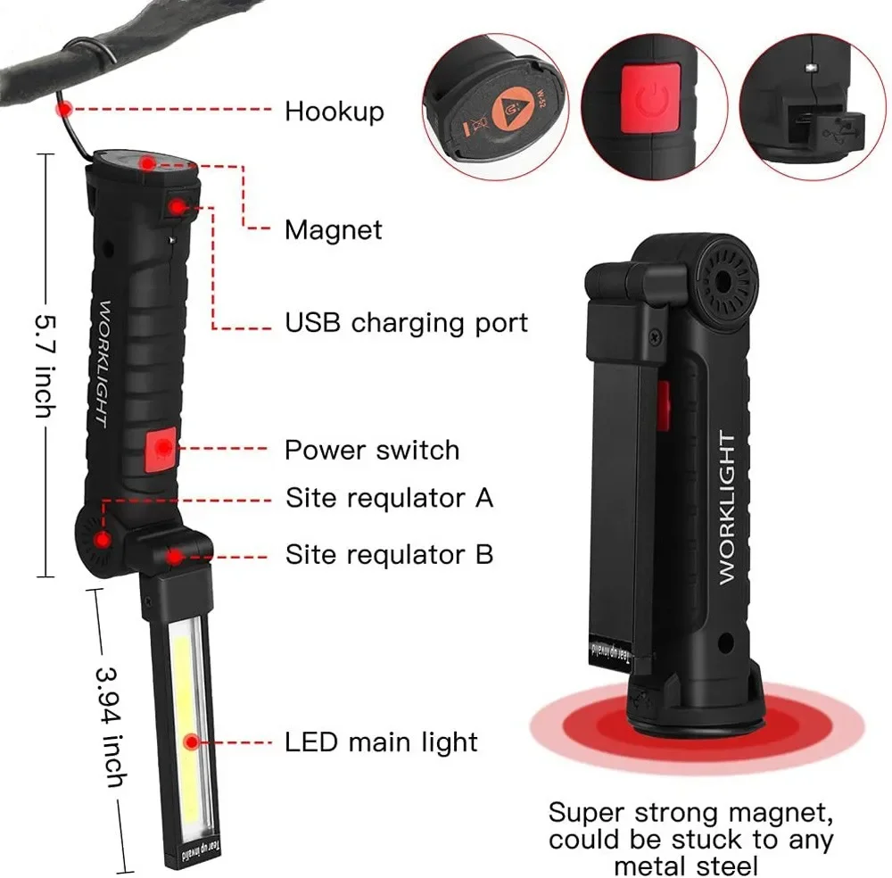 المحمولة COB مصباح ليد جيب USB - مراجعة Outdoor Camping Lampe وسعره