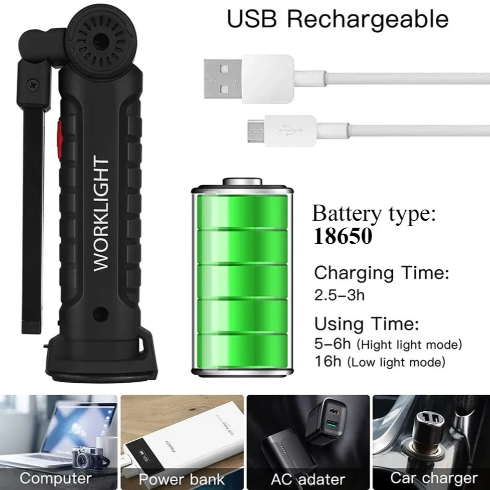 المحمولة COB مصباح ليد جيب USB - مراجعة Outdoor Camping Lampe وسعره