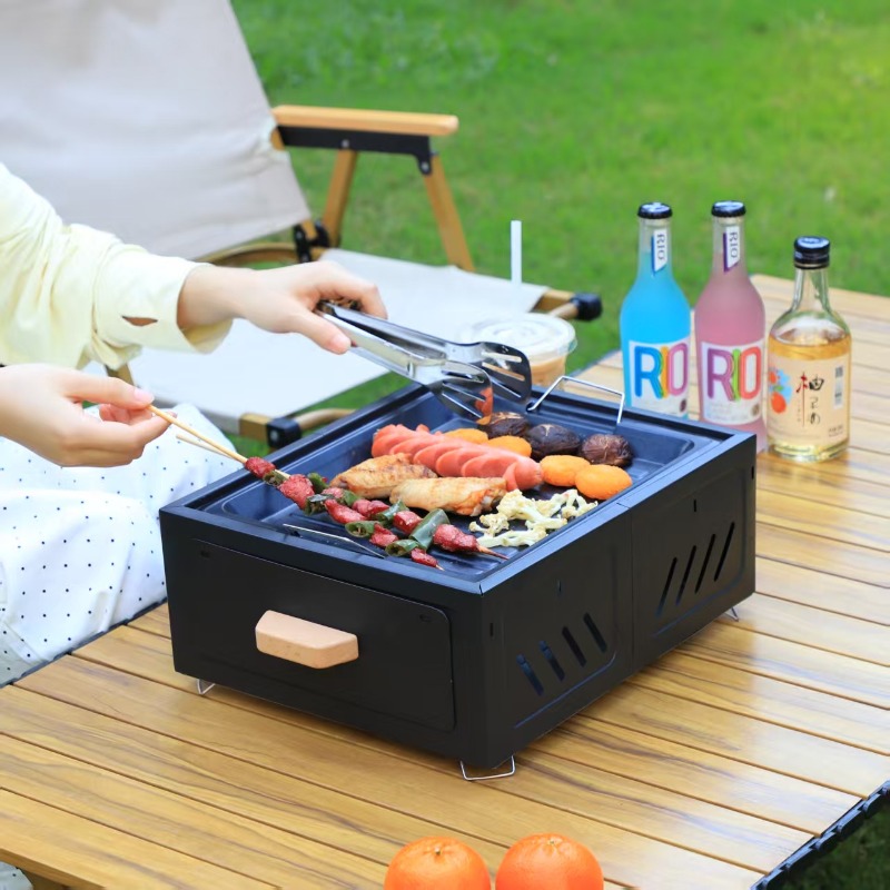 شواية فحم محمولة مربعة الشكل ل - مراجعة Outdoor Camping Stove وسعره