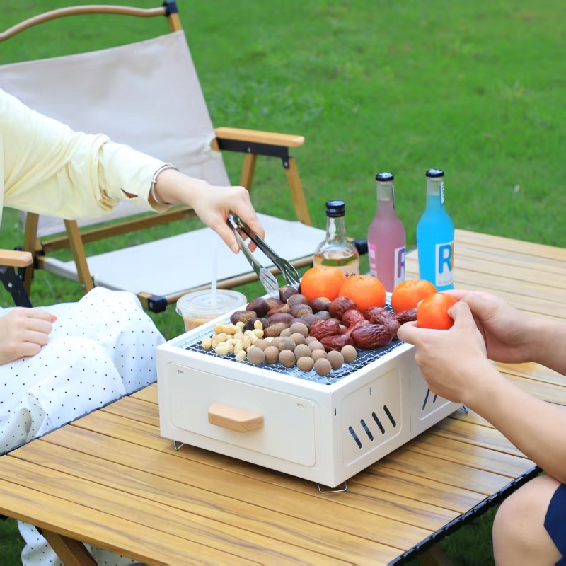 شواية فحم محمولة مربعة الشكل ل - مراجعة Outdoor Camping Stove وسعره