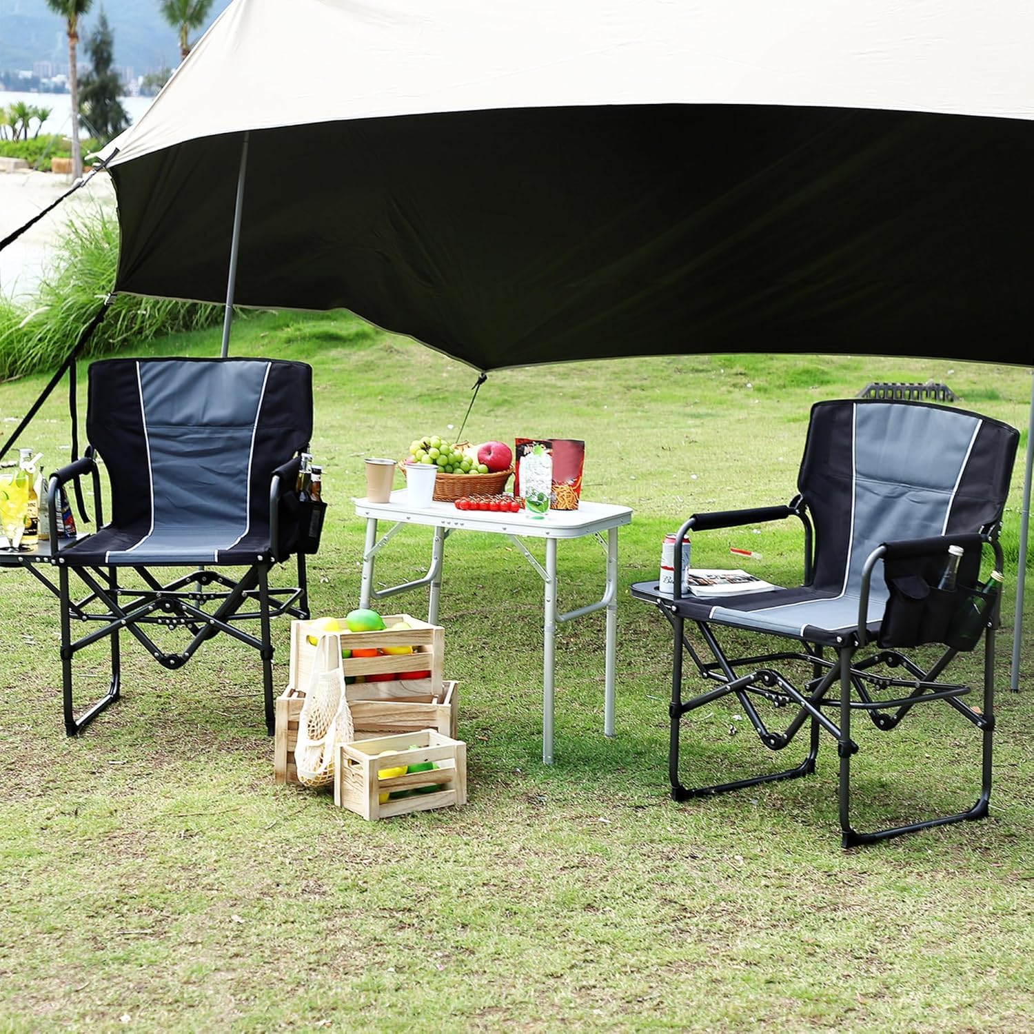 كراسي تخييم كبيرة الحجم للبالغ - مراجعة Outdoor Oversized Camping Chair وسعره