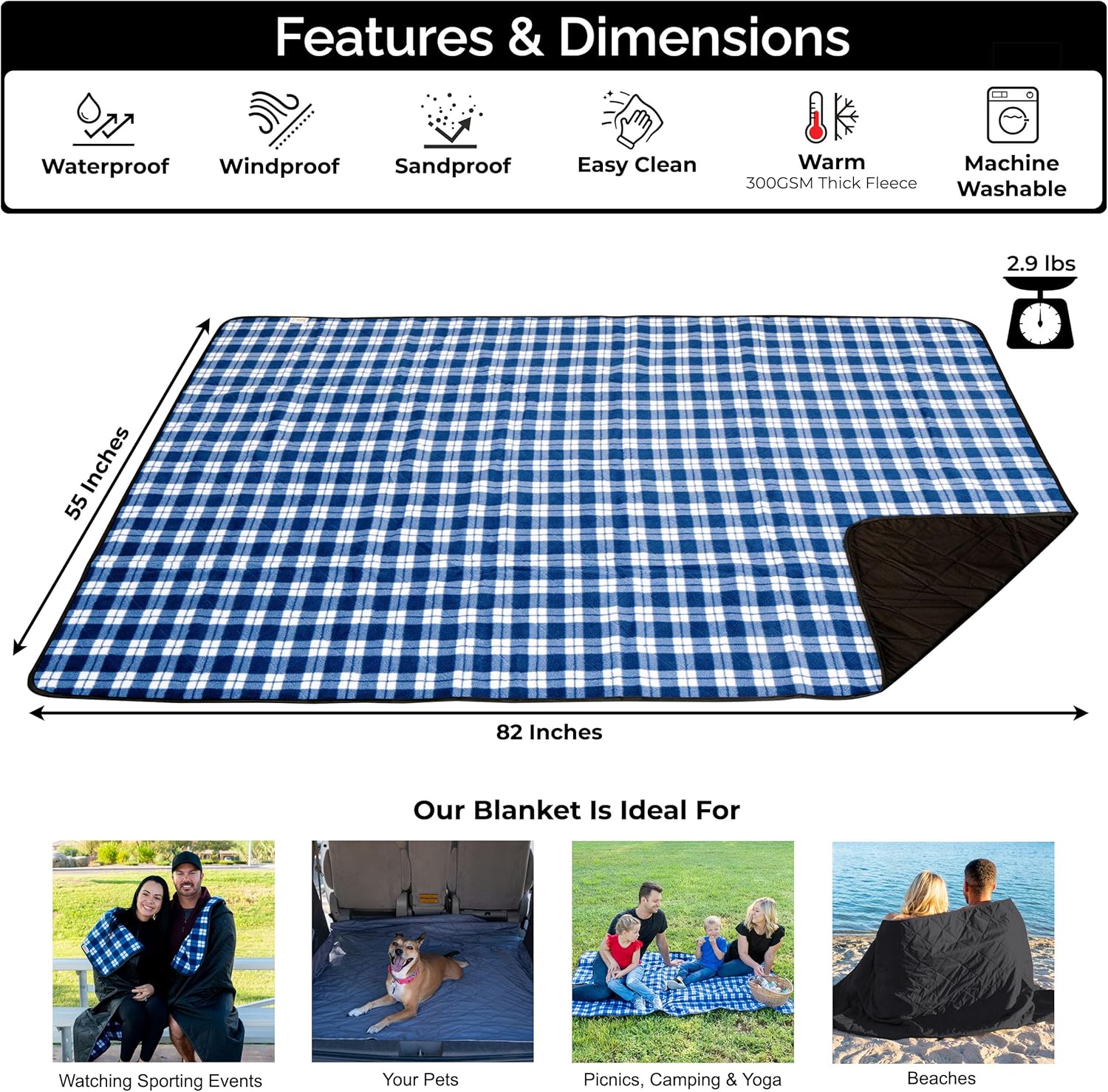 بطانية كبيرة مقاومة للماء للاس - مراجعة Outdoor Camping Quilt وسعره