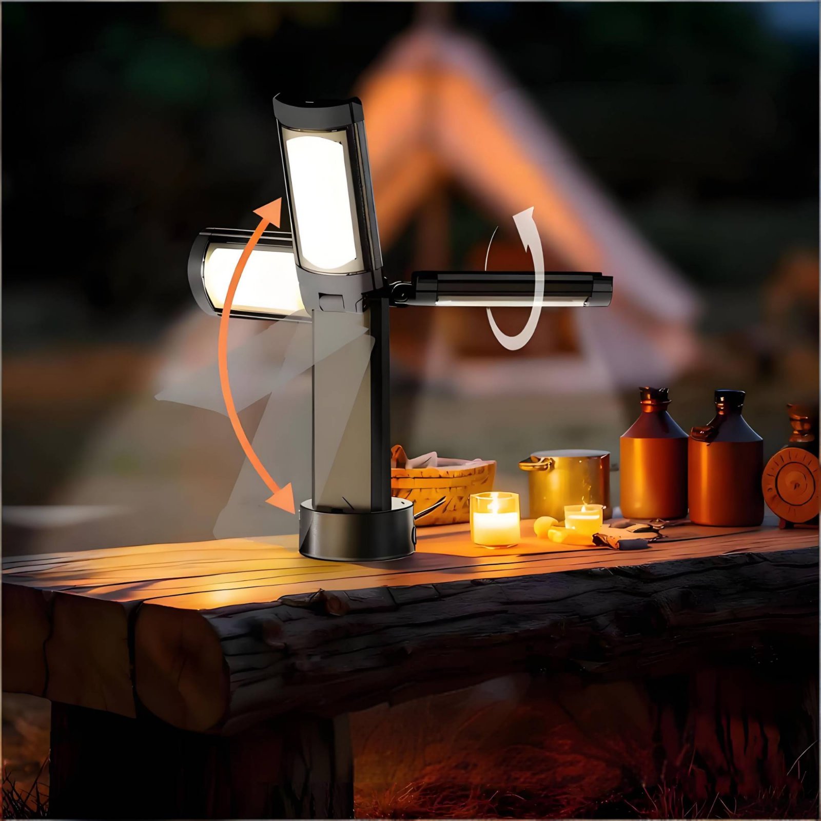مصباح خيمة تلسكوبي قابل للتعدي - مراجعة Outdoor Camping Lampe وسعره