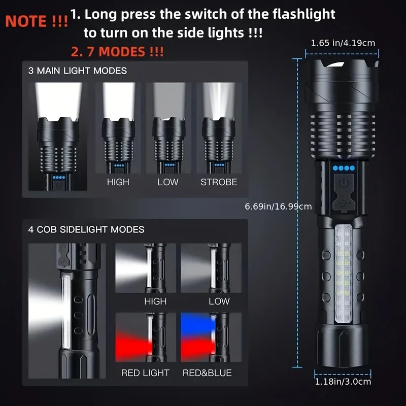 مصباح يدوي LED قوي مع شاشة عرض - مراجعة Outdoor Camping Lampe وسعره